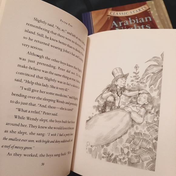 Lot of 2 Children's Classics, Peter Pan and Arabian Nights, hard cover - Picture 5 of 5